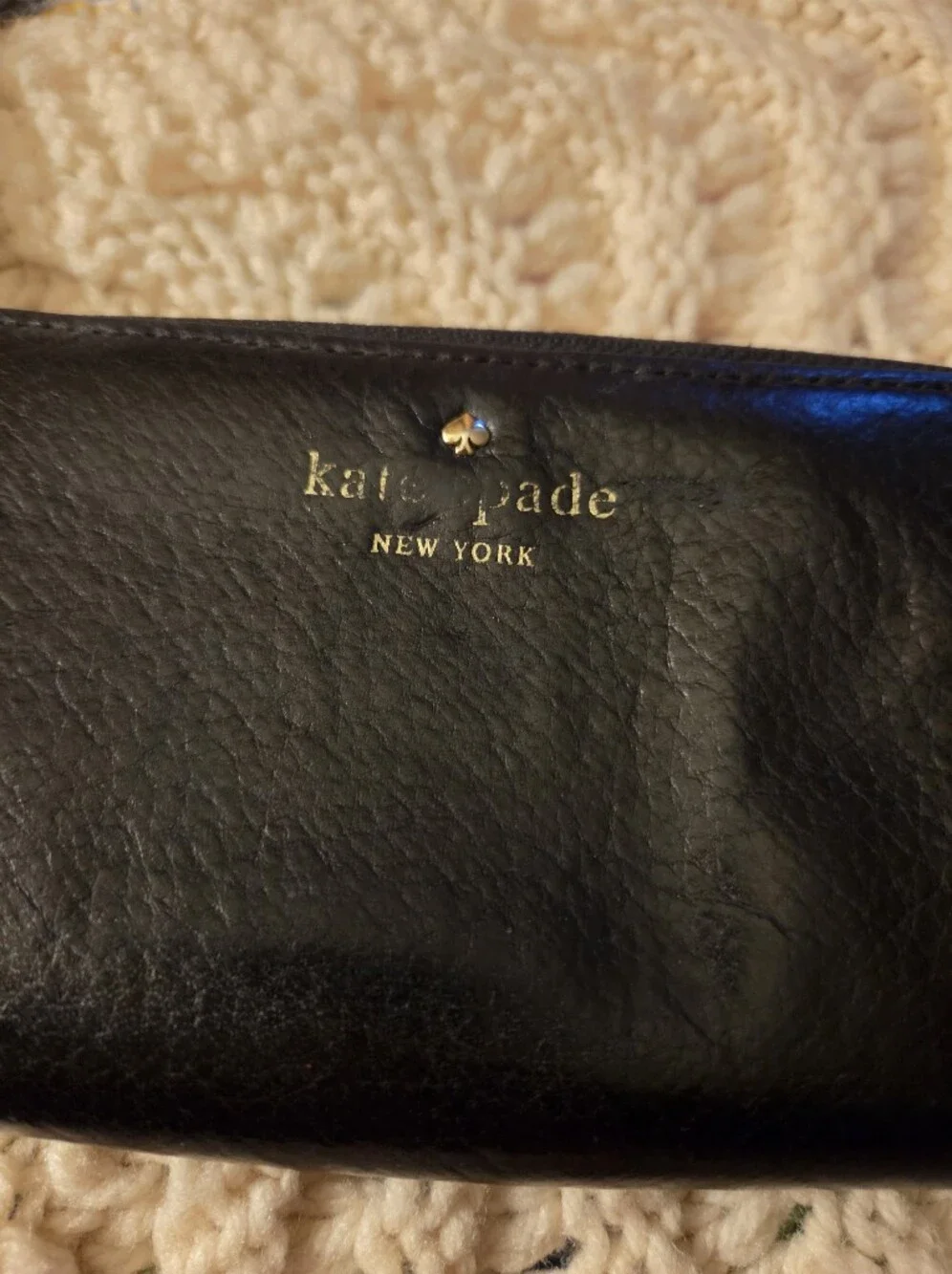 Kate Spade Wristlet Wallet Card Case Key Ring Pebbled Leather